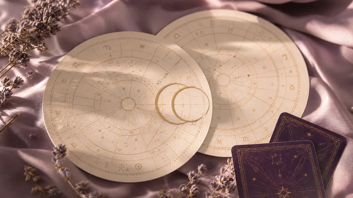 Rappresentazione astrologica di una sinastria di coppia